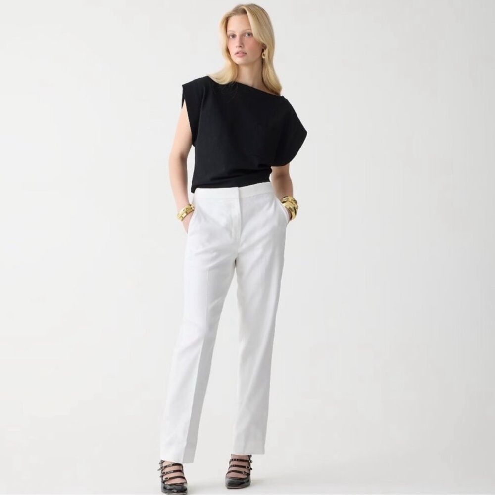 J. Crew White Straight Leg Pants